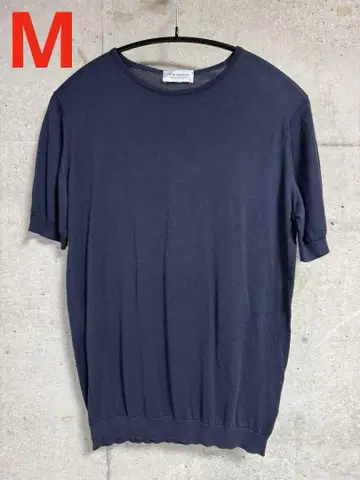 JOHN SMEDLEY 네이비 반팔 니트 M 존스메들리