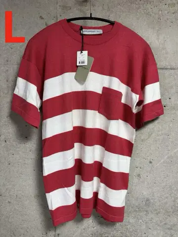 JOHN SMEDLEY 론 허먼 별주 L 스트라이프 니트 티셔츠 스메들리