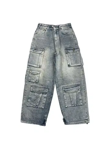 치카플라 vintage wash cargo denim pants