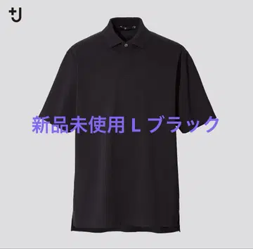 새상품 유니클로 +J 릴랙스 핏 피케 셔츠 L 블랙 +J