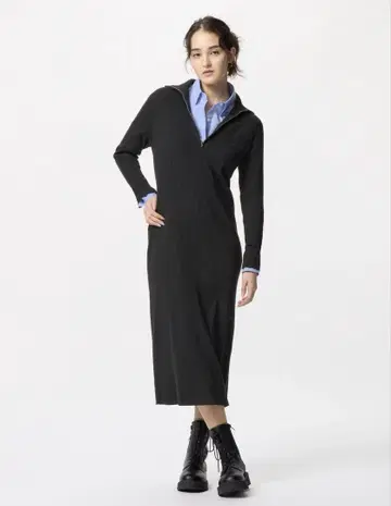 UNIQLO 하프 지퍼 니트 원피스 M 사이즈