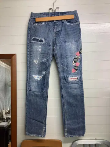 HYSTERIC GLAMOUR KINKY 데미지 데님 팬츠 M 90년대