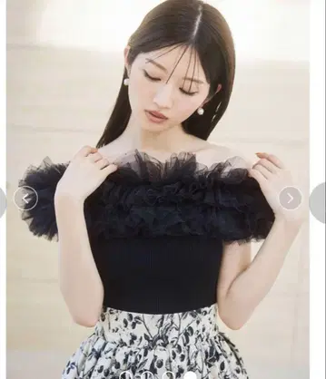 snidel 볼륨 튤 도킹 니트 풀오버