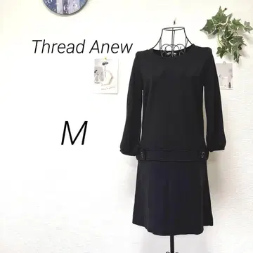 9892 Thread Anew 원피스 M 무지 울 혼방 캐주얼