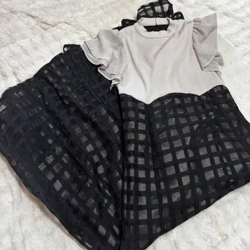 dazzlin 체크 코르셋 원피스