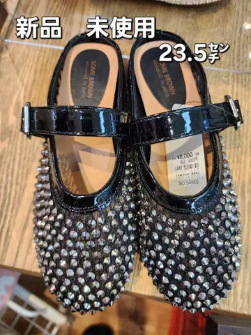 새상품 미사용 한국 샌들 블랙 비쥬 반짝이 슬립온 24cm