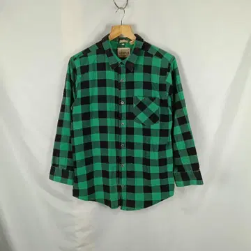 80년대 러시아 SAUGATUCK 플란넬 셔츠 S 블랙 그린 B3553