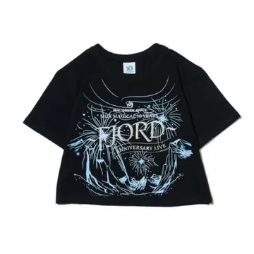 FJORD 글리터 로고 T셔츠 / 블랙 / 크롭