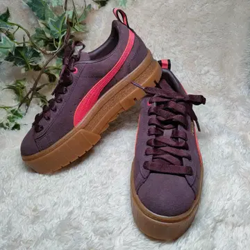 [새상품급] PUMA MAYZE GUM FUDGE 스웨이드 통굽 24cm