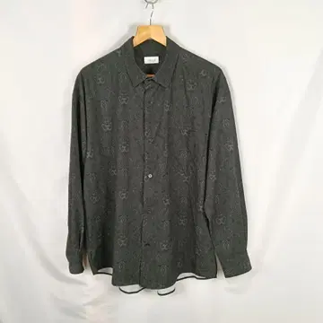 JUNRED 긴팔 셔츠 L 다크 그린 올 패턴 B3554