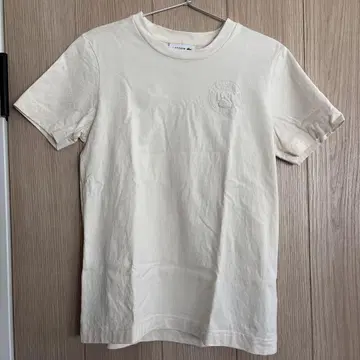 LACOSTE 레귤러 핏 티셔츠 크림색 34