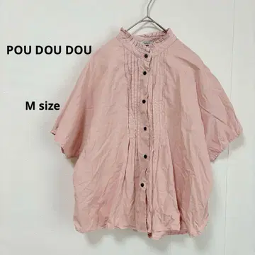푸드두 제품 염색 턱 카라 돌먼 블라우스 M 라이트 핑크 반팔 쿠