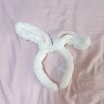 토끼 귀 머리띠 화이트