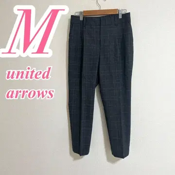 M united arrows 체크 슬랙스 오피스 캐주얼 그레이
