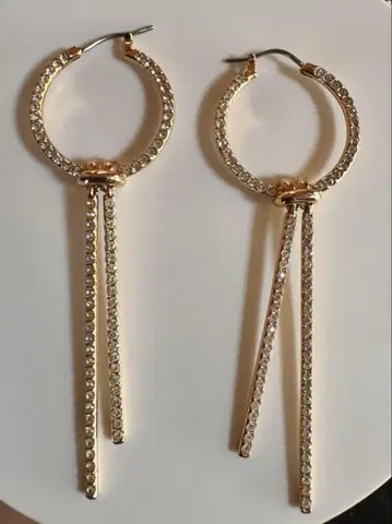 [정품] SWAROVSKI 스와로브스키 후프 귀걸이 골드