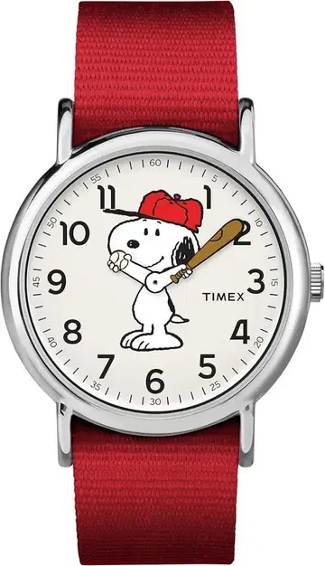 TIMEX 스누피 손목시계 빨간색