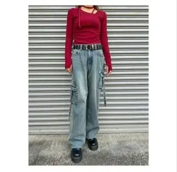 [미사용 새상품] 사이드 라인 데님