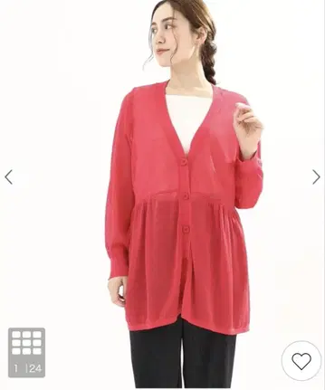 빨간색 시어 가디건 EUR 3