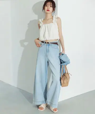 COCO DEAL 플레어 와이드 데님 팬츠