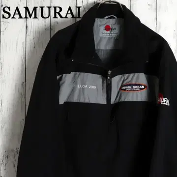 레어 SAMURAI 사무라이 영국 기업 로고 하프 지퍼 자켓 아노락