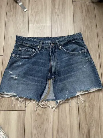 데님 랩스커트 랩스커트 데님 레이어드 데미지 데님