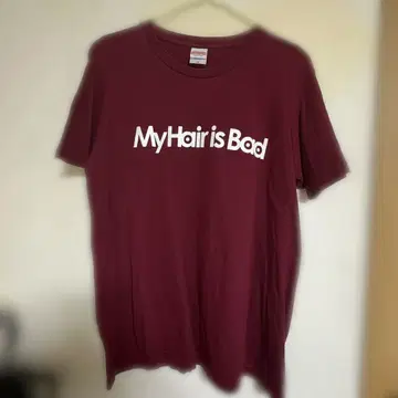 My Hair is Bad 티셔츠 버건디 M 사이즈