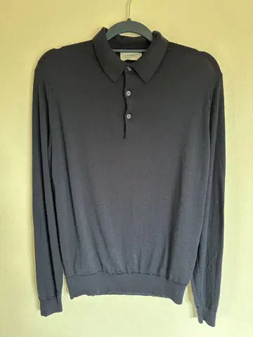 JOHN SMEDLEY 네이비 긴팔 피케 셔츠 L