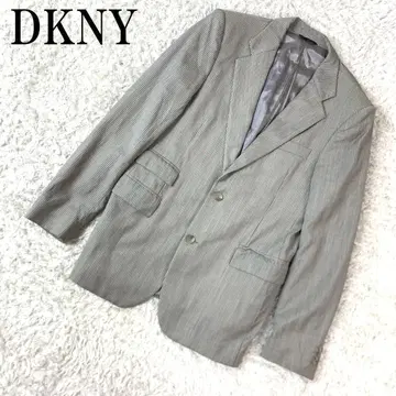 DKNY 스트라이프 테일러드 자켓 그레이 38 B2529