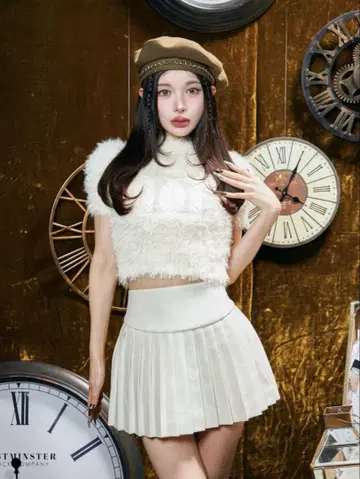 Darich 팬시 얀 니트탑 WHT