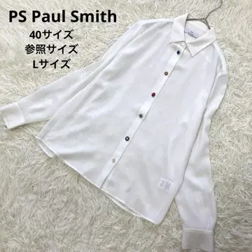 PS Paul Smith 참 버튼 셔츠 긴팔 화이트 세탁 가능 40