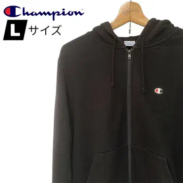 챔피온 Champion 로고 집업 후드티 블랙 사이즈 L