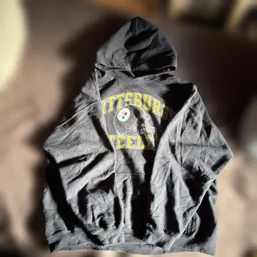 NFL Pittsburgh Steelers 후드 부착 후드티 블랙