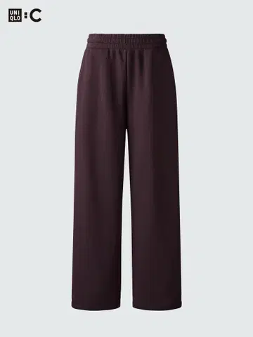 UNIQLO 유니클로 C 맨투맨 와이드 팬츠 와인 S