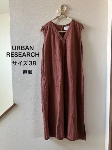 URBAN RESEARCH 슬리브리스 롱 원피스 마 혼방