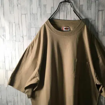 미국 수입 티셔츠 Dickies 골드 가슴 포켓 XL 빅 사이즈