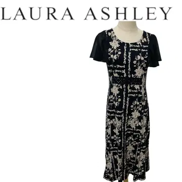 LAURA ASHLEY 플라워 프린트 반팔 원피스 쉬폰 9호 새상품급