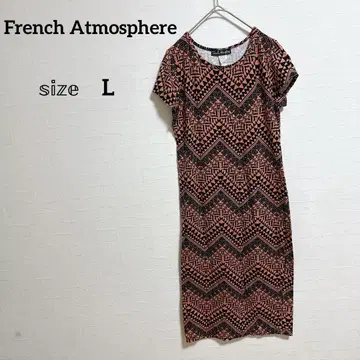 French Atmosphere 반팔 무릎 기장 원피스 L