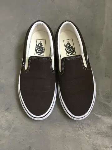 VANS 슬립온 브라운 23cm