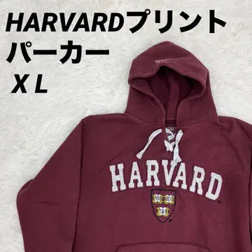 HARVARD 후드 부착 후드티 버건디 남녀 공용