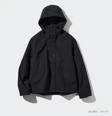 유니클로 코튼 블렌드 후드티 블랙 L