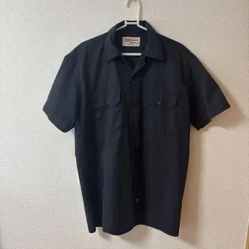 Dickies 블랙 반팔 워크 셔츠 M
