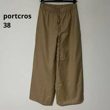 portcros 포트크로스 베이지 와이드 팬츠 허리밴딩 38