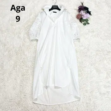 aga 아가 야마다야 모티프 레이스 슬리브 스키퍼 셔츠 원피스