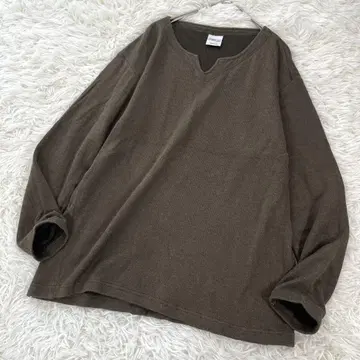 키넥 티셔츠 롱 티셔츠 면100 부드러운 원단 카키