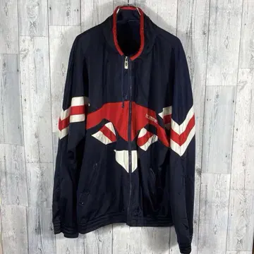 Hummel 네이비 스포츠 재킷 스트라이프 디자인
