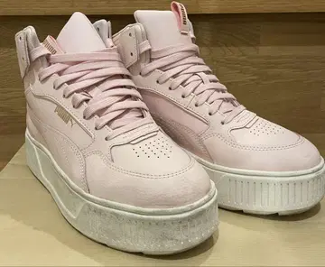[ 25cm ] PUMA 핑크 하이컷 통굽 스니커즈