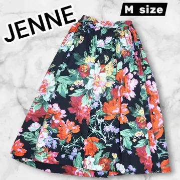 새상품급 JENNE 빈티지풍 플라워 프린트 플레어 스커트 M