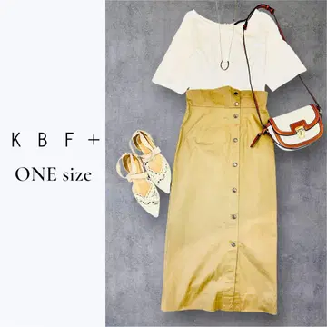 KBF+ 바이컬러 원피스 베이지 x 화이트 ONE 사이즈 M 상당 반팔