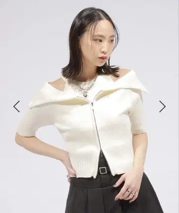 [완판템] PAGEBOY 페이지보이 더블 ZIP 리브 오프숄더