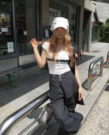 Hamong 도트 프릴 탑